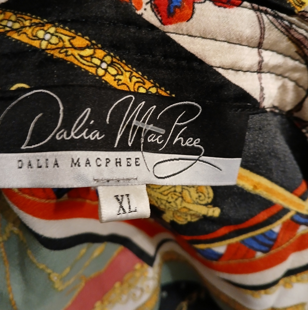 Dalia Macphee Tie Neck Printed Midi Dress. - Picture 9 of 16